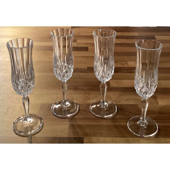 RCR Royal Crystal Rock 8” Fluted Champagne Glasses Aurea Italy Set Of 4 - Picture 7 of 10